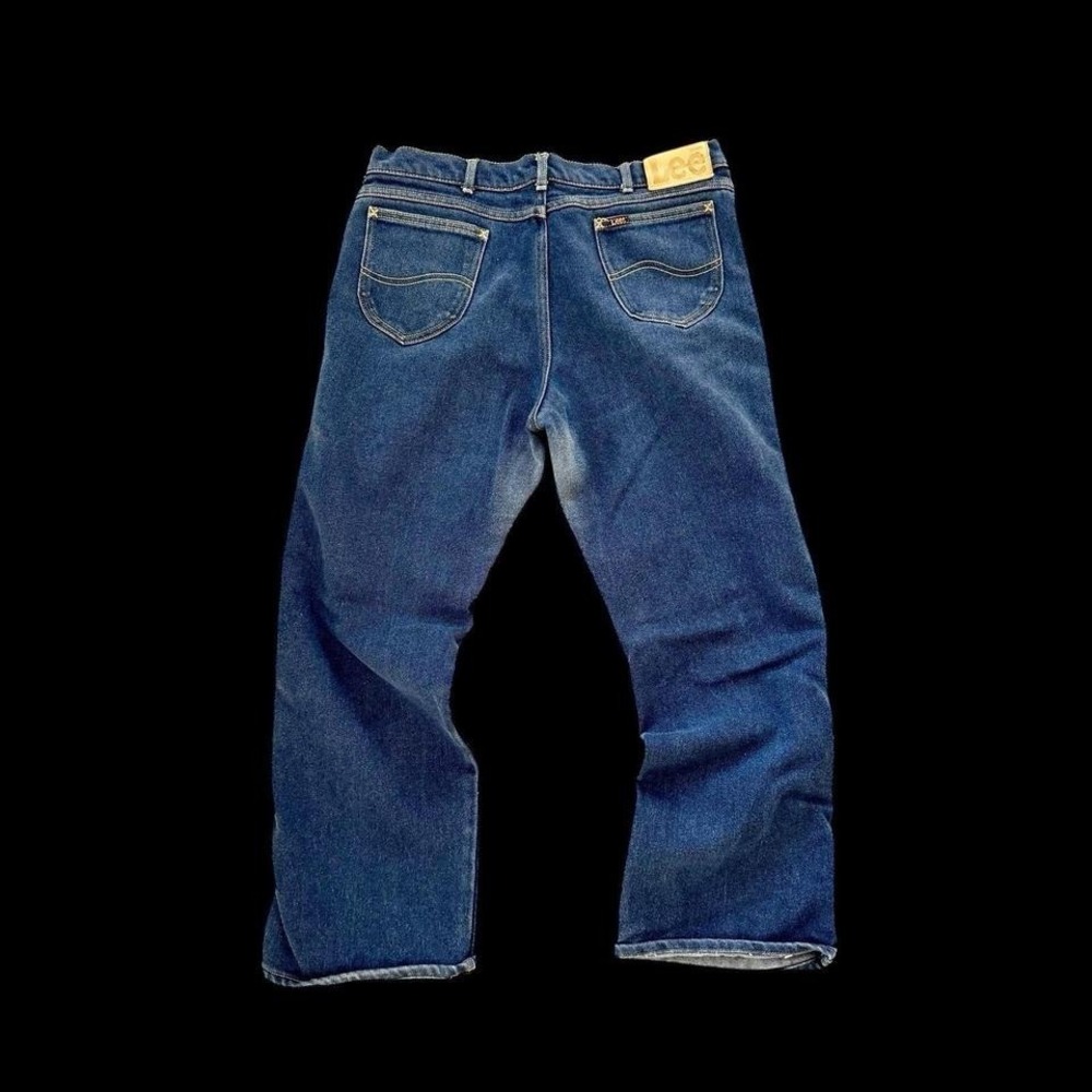 True Vintage 70's Lee Riders Denim Jeans Men's Sz 32.5x27 Dark Wash Distressed